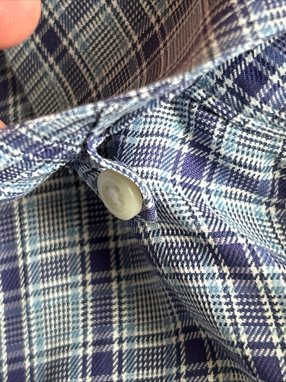 Orvis Wrinkle Free Purple/Gray Button Down Plaid 100% Cotton Casual Men's Size M - Picture 5 of 11